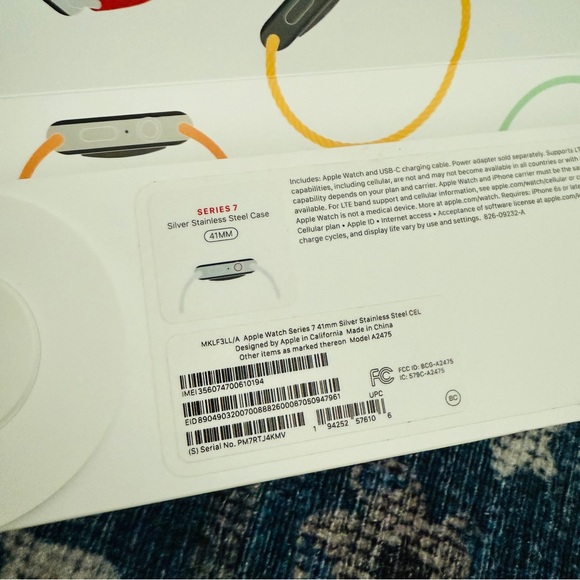 🆕 IN BOX! Apple Watch Series 7 stainless steel 41MM with midnight leather band - Picture 5 of 12